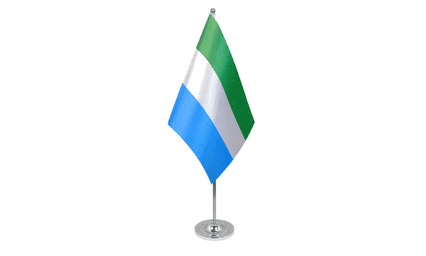 Sierra Leone Satin Table Flag
